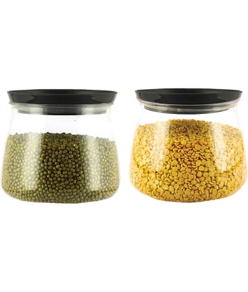 PearlPet - Black Plastic Spice Container ( Set of 2 ) - 900 ml