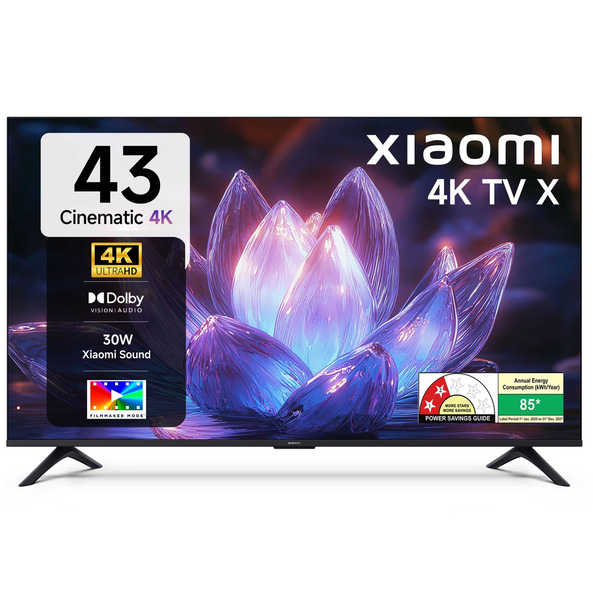Xiaomi 108 cm (43 inch) X Ultra HD 4K Smart Google LED TV L43MB-AIN Xiaomi 108 cm (43 inch) X Ultra HD 4K Smart Google LED TV L43MB-AIN - black / 43 inches