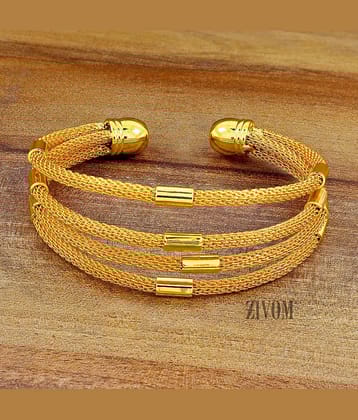 ZIVOM® Stylish Mesh Filigree Just Like 18K Gold Cuff Kada Bangle Bracelet For Women Girls