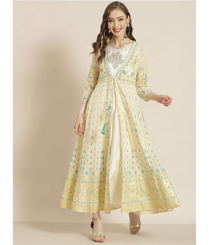 Juniper Women Georgette Fit & Flare Dress ( Off White )