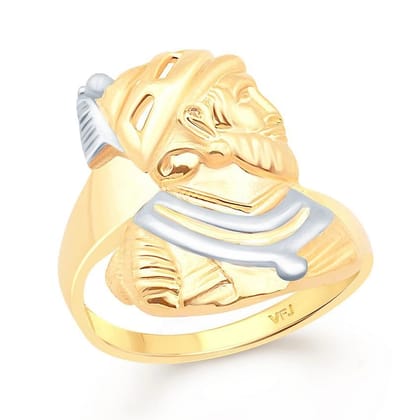 Vighnaharta Shrimant Yogi Shri Chhatrapati Shivaji Maharaj Gold and Rhodium Plated Alloy Gents Ring for Men and Boys Ring -[VFJ5044FRG24] - None