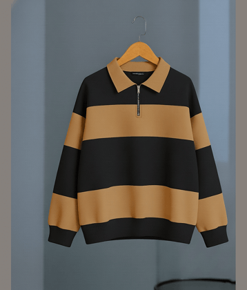 Try This Cotton Blend Polo Collar Men's Sweatshirt - Brown ( Pack of 1 )
