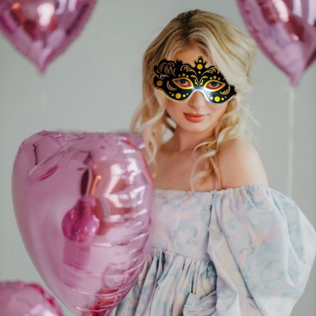 Mehendi Sangeet Stage Perofrmance Black Mask For Dancers - 4Pc