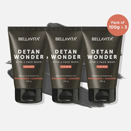 Detan Wonder Face Wash For Men | 100gX3 Detan Wonder Face Wash For Men | 100gX3