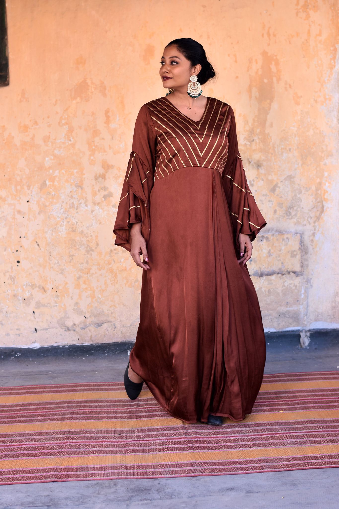 Rustic Elegance: Floor- Length Gown