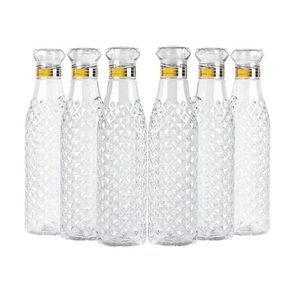 Diamond Cut BPA-Free Plastic Water Bottle Set (6-Pack)