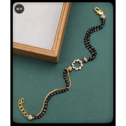 Beads Box Chain Dual Layer Copper Gold Black Adjustable Hand Mangalsutra Women