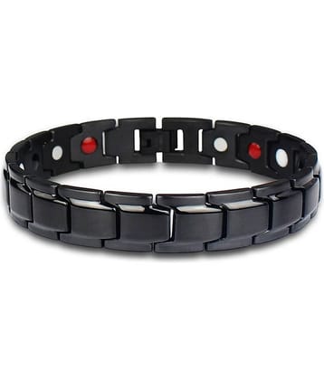 ZIVOM® Classic Glossy Black Stainless Steel Magnet Health Care Therapy Bio Energy Bracelet Men Boys
