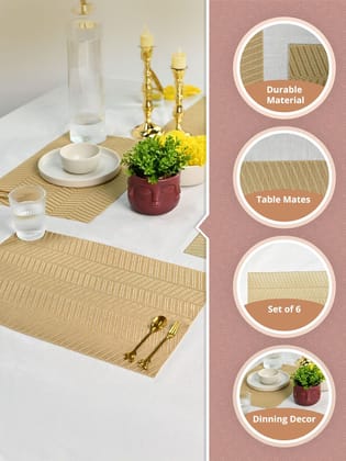 Golden Chevron Weave Dining Table Placemats