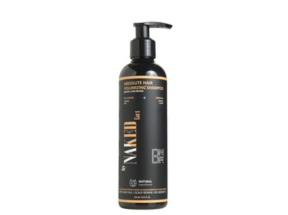 By NAKED fact Absolute Hair Volumizing Shampoo| Control Itchy Scalp, Frizz & Dryness | Intense PH balance | Anti-Pollution | Contains Soya protein, Hydrolysed Keratin, Vitamin-B5 & Caffeine | For All Hair Types | For Women & Men | 250ml