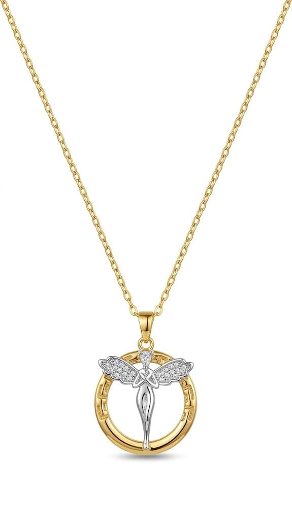GemGleam - Crystal Pendant Chain Necklace, Hypoallergenic, Anti-Tarnish, Gift Gold Plated Chain with Locket for Women, Waterproof - Anti-Tarnish, Skin Friendly, Lightweight - Gift for Wife, Girlfriend, Friend (Dolphin Heart)