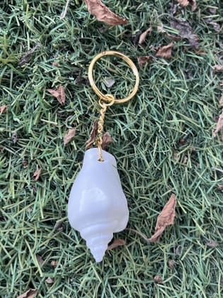 TULIP Traditional Artisians' Upliftment Livelihood Program Natural White Selenite Crystal Keychain, Gold-Plated Ring Holder, Raw Gemstone Accessory
