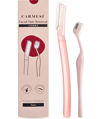 Carmesi Natural Facial Hair Removal Combo , Pack of 1 Facial Razor & 1 Eyebrow Razor