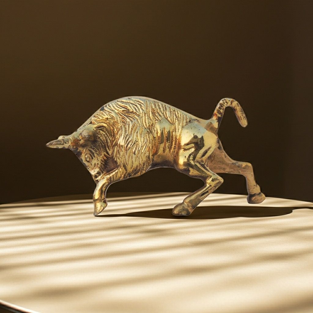 Brass Bull Statue Showpiece | Traditional Nandi Home Decor, Height : 3.5 Inch (ANMAS081)