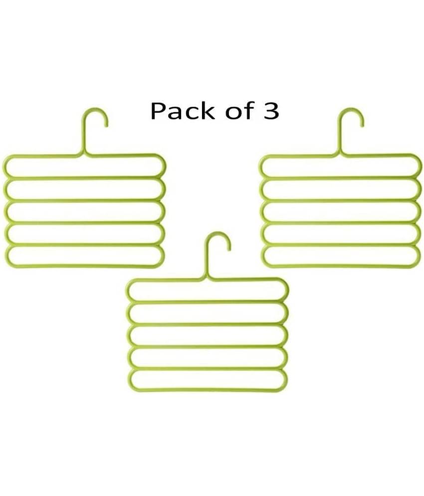 DeoDap Wardrobe Storage Organizer - 5 in 1 Multipurpose Plastic Hanger, Assorted