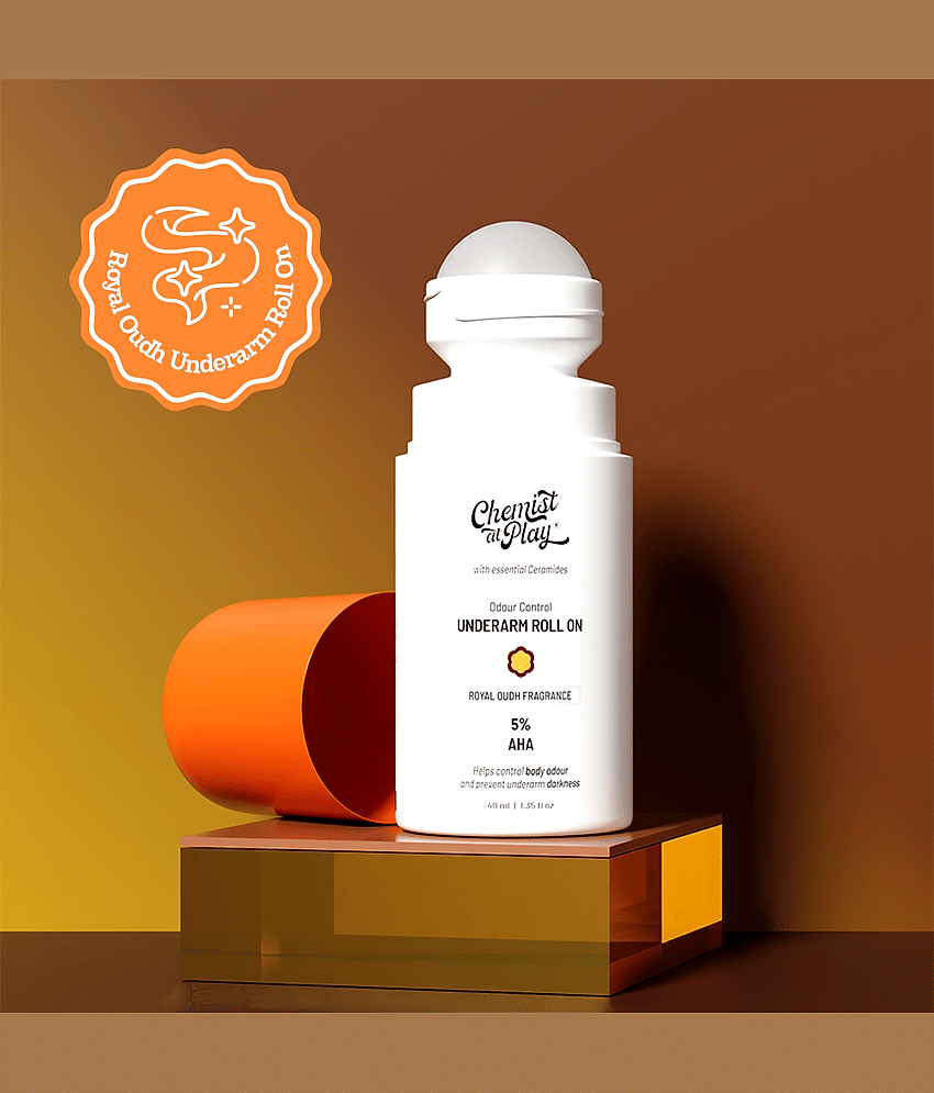 Chemist At Play 5% Aha Underarm Royal Oudh Deodorant Roll OnFor Body Odour Control, 40ml (Pack of 1)