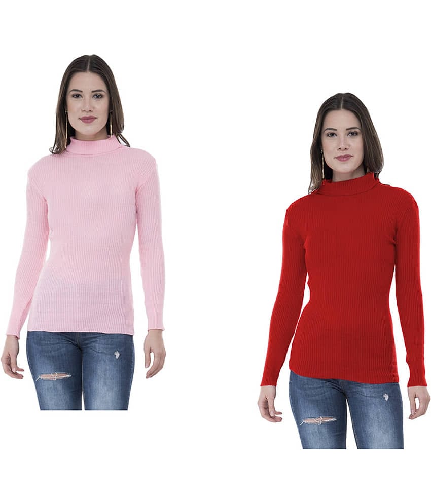 IndiWeaves Woollen High Neck Women's Skivvy - Multi Color ( Pack of 2 )
