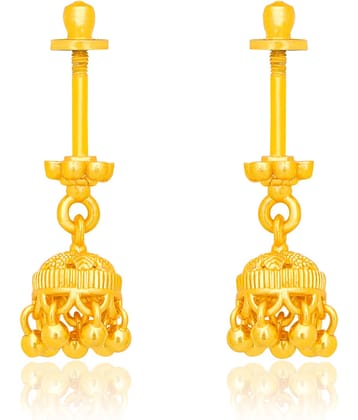 LUV FASHION Golden Hoops Earrings ( Pack of 1 )