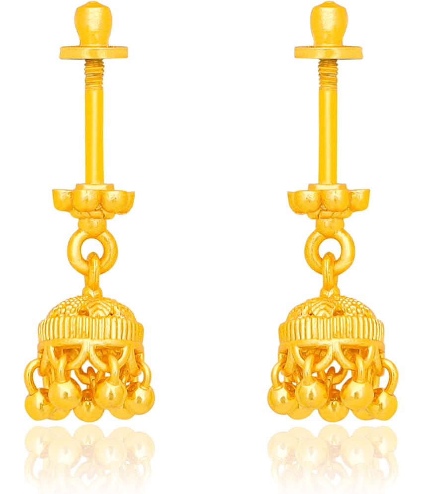 LUV FASHION Golden Hoops Earrings ( Pack of 1 )