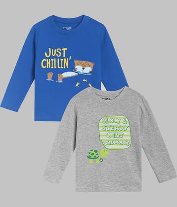 ETCHED DESIGN Pack of 1 Boys Cotton T-Shirt ( Multicolor )