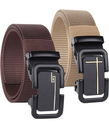SILKSHOPPING - Multicolor Nylon Men's Casual Belt ( Pack of 2 )
