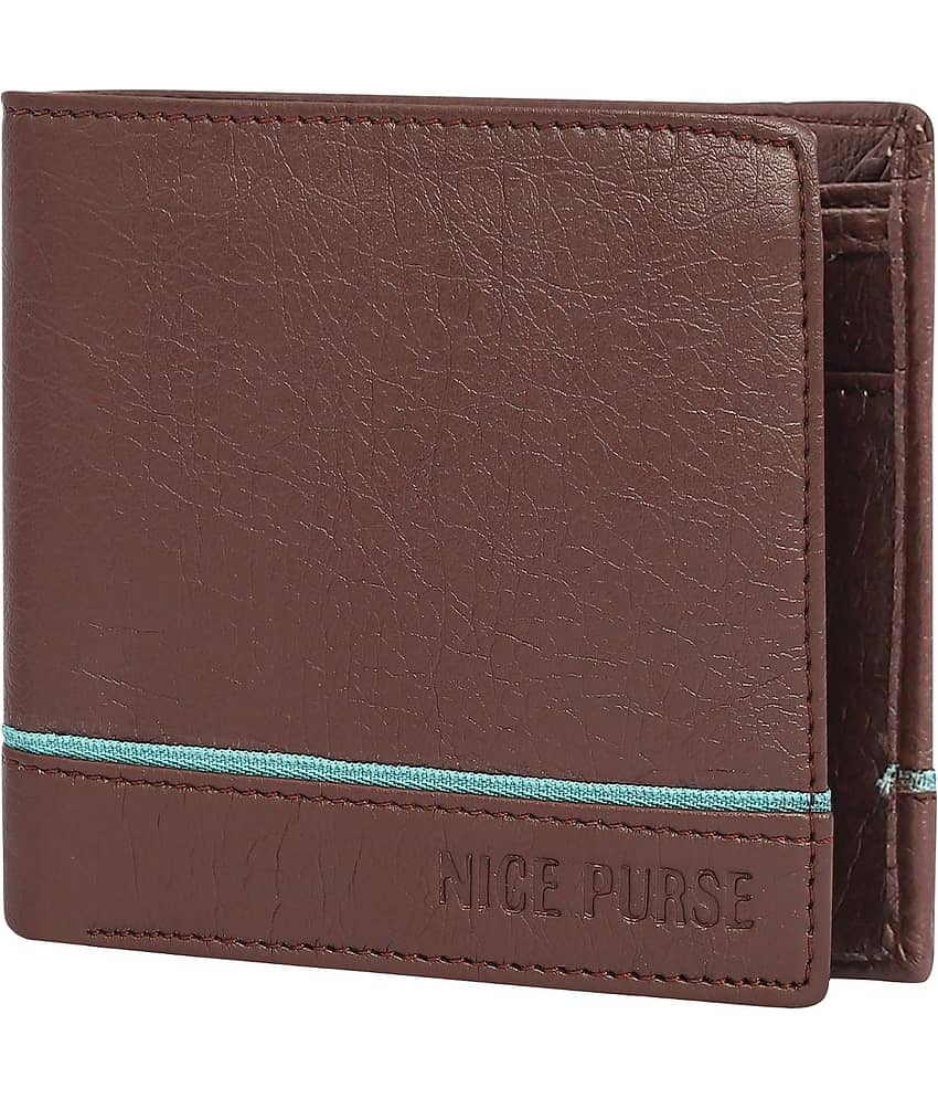 Nice Purse Brown PU Men's Two Fold Wallet,Regular Wallet,Travel Wallet ( Pack of 1 )