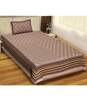 Uniqchoice Cotton Single Bedsheet ( Brown )
