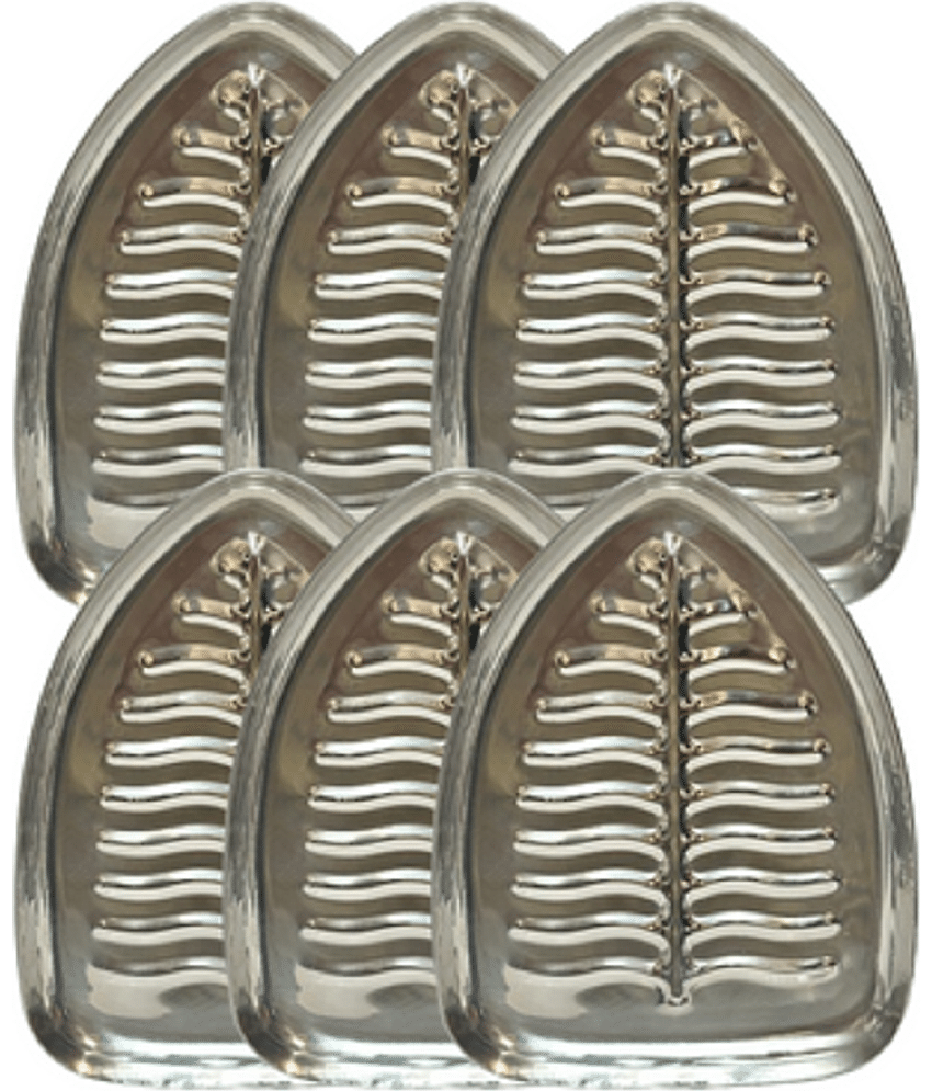 Dynore 6 Pcs Stainless Steel Silver Tray
