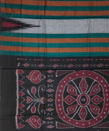 Gray green colour handwoven cotton saree Gray green colour handwoven cotton saree