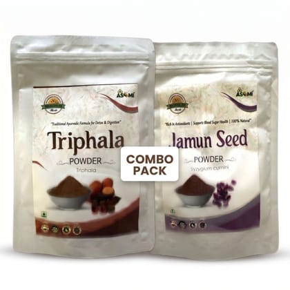 Triphala & Jamun Seed Powder Combo Pack - 200 gm - Two 100g powder pouches