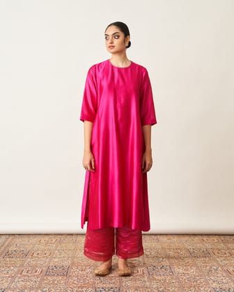 The Rani Pink Silk Chanderi Set-XXS