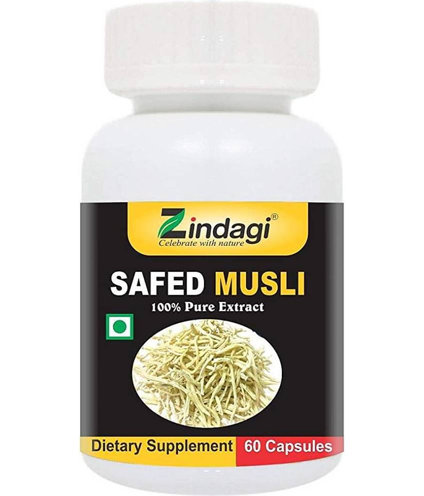 Zindagi Musli Capsules - Stamina & Energy Booster Capsules - Safed Musli Extract 60 gm Capsule