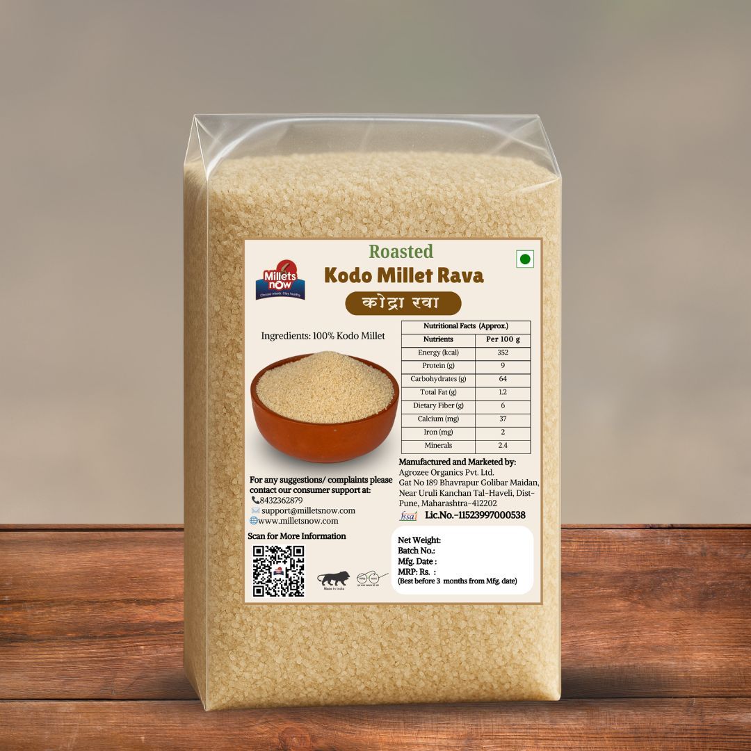 Roasted Kodo Millet Rava l Kodra Rava l 500g.