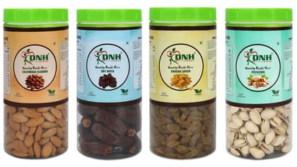 DRY FRUITS COMBO 600 GRAMS  PACK  150G X 4 PC