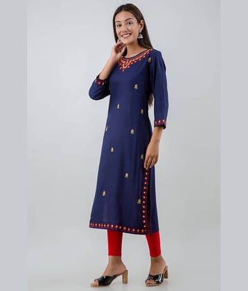 Lee Moda - Blue Rayon Women's Straight Kurti