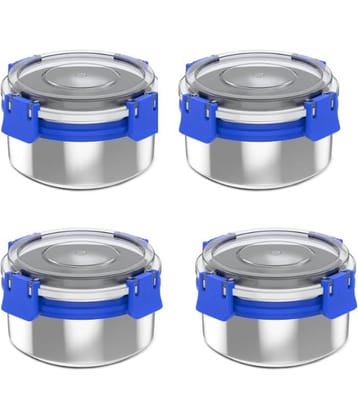 Mumma's Life ‎Smart lock box Steel Blue Food Container ( Set of 4 )