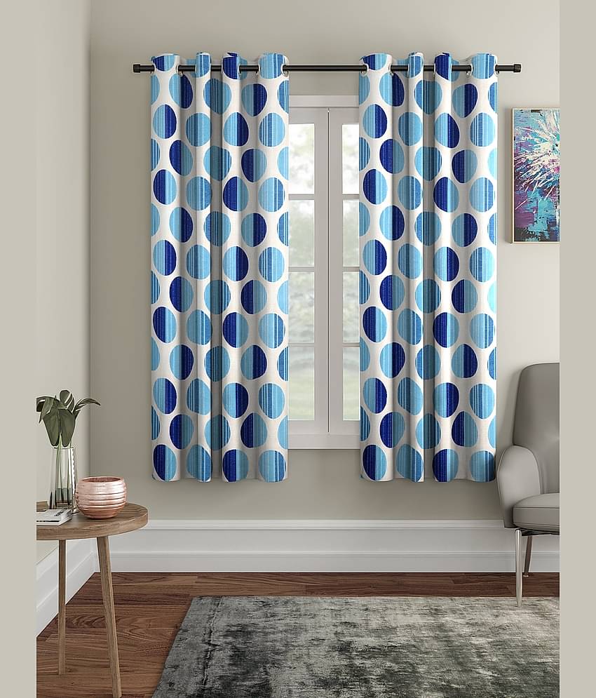 Cortina - Geometric Printed Room Darkening Eyelet Curtain-5 Ft-pack of 2