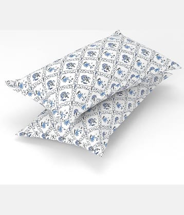 gharsaaz - Pack of 2 Poly Cotton Abstract Printed Standard Size Pillow Cover ( 68.58 cm(27) x 43.18 cm(17) ) - Multi