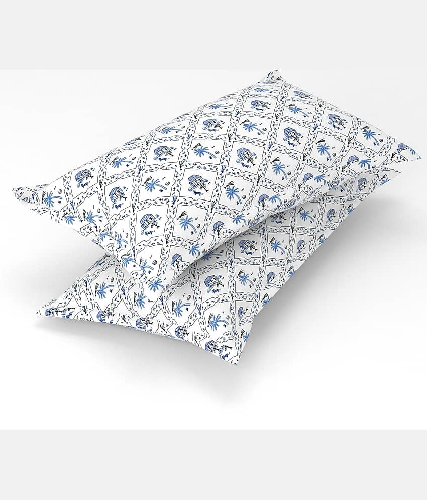 gharsaaz - Pack of 2 Poly Cotton Abstract Printed Standard Size Pillow Cover ( 68.58 cm(27) x 43.18 cm(17) ) - Multi