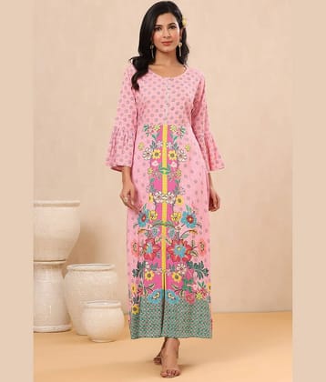 Juniper Rayon Printed Ankle Length Women's Gown - Pink ( Pack of 1 )