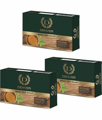 Denver Restore Soap for Men - 125GM Each(Pack of 3)