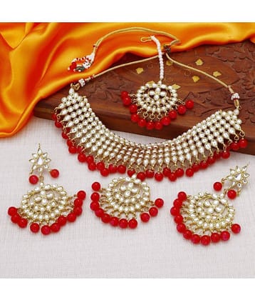 Sukkhi Alloy Golden Traditional Necklaces Set Choker