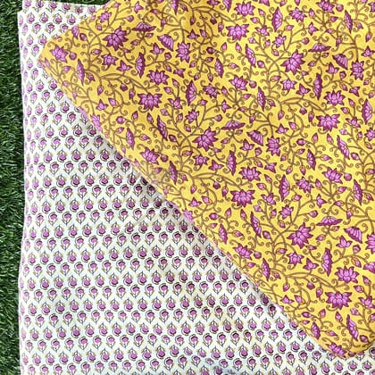 Pure cotton top and bottom set (2.5 mtr top, 2.5 mtr bottom)-As shown in picture / 2.5 mtr each / Pure cotton