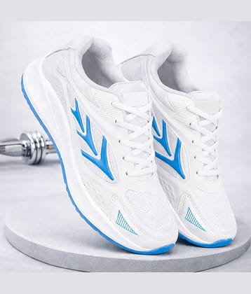 Clymb EV-01 White-Sky White Men's Sports Running Shoes