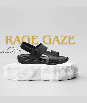 RAGE GAZE - Black Men's Sandals