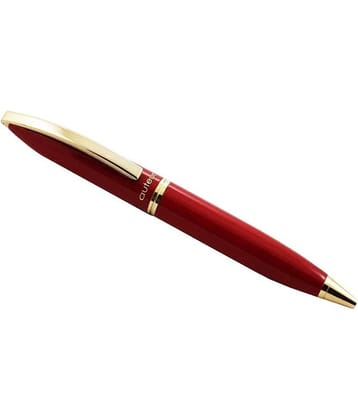 auteur 156 Full Red Color Glossy Finish Stylish and Elegant Golden Clip Blue Ink Ball Pen
