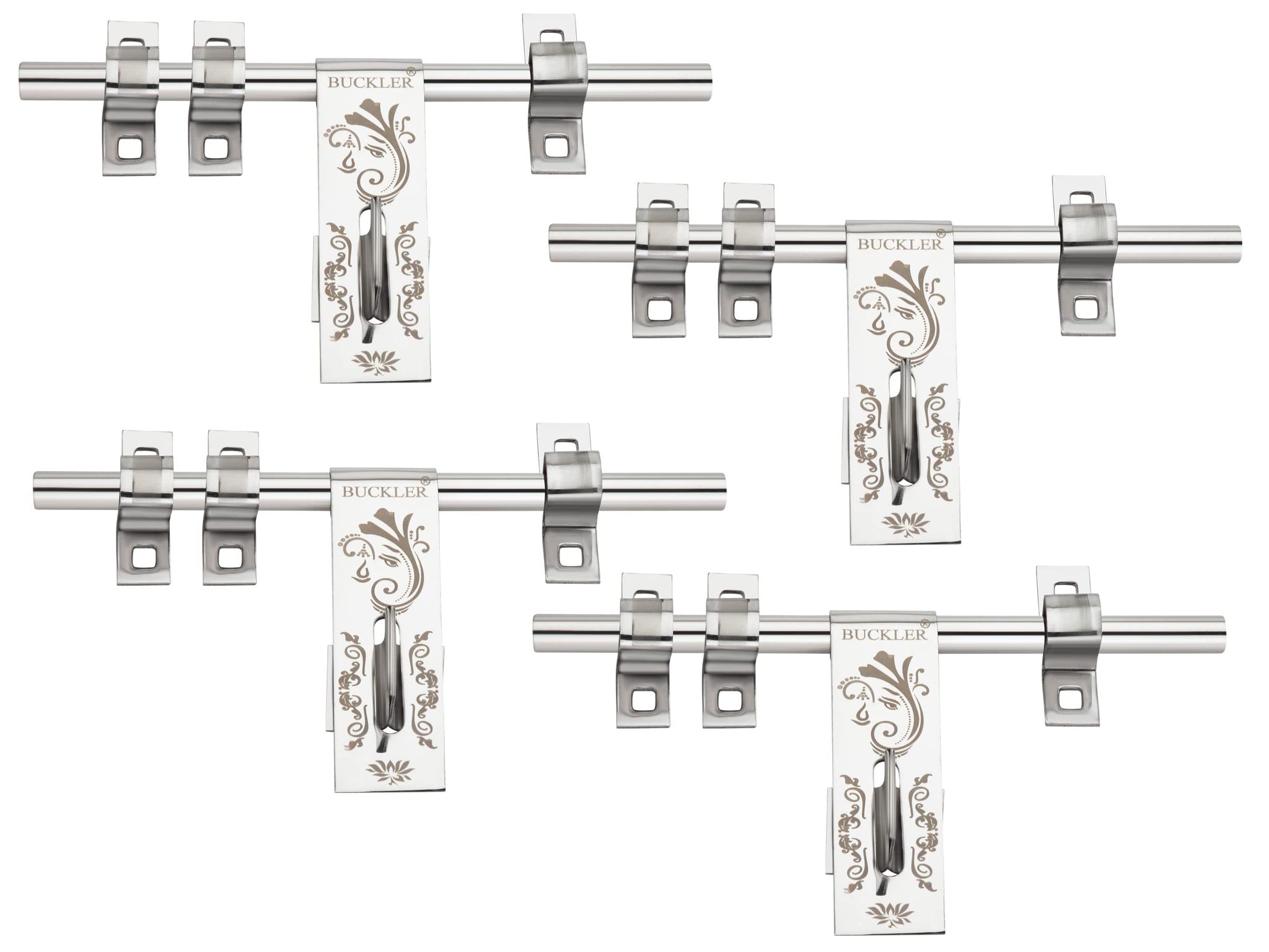 BUCKLER Stainless Steel Aldrop for Main Door| Gate| Kitchen | Bedroom Door|Office Door and Wooden Doors, Ganpati ji Laser Print (14MM-3MM, 10 Inch) (4)