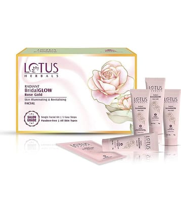 Lotus Herbals Radiant BridalGLOW Rose Gold Skin Illuminating Facial Kit 57g ( Pack of 2 )