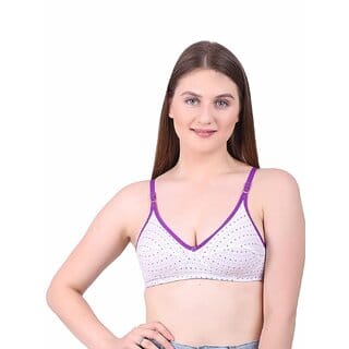 Women Full Coverage Non Padded Fire Free Daily Use  Bra (Purple)