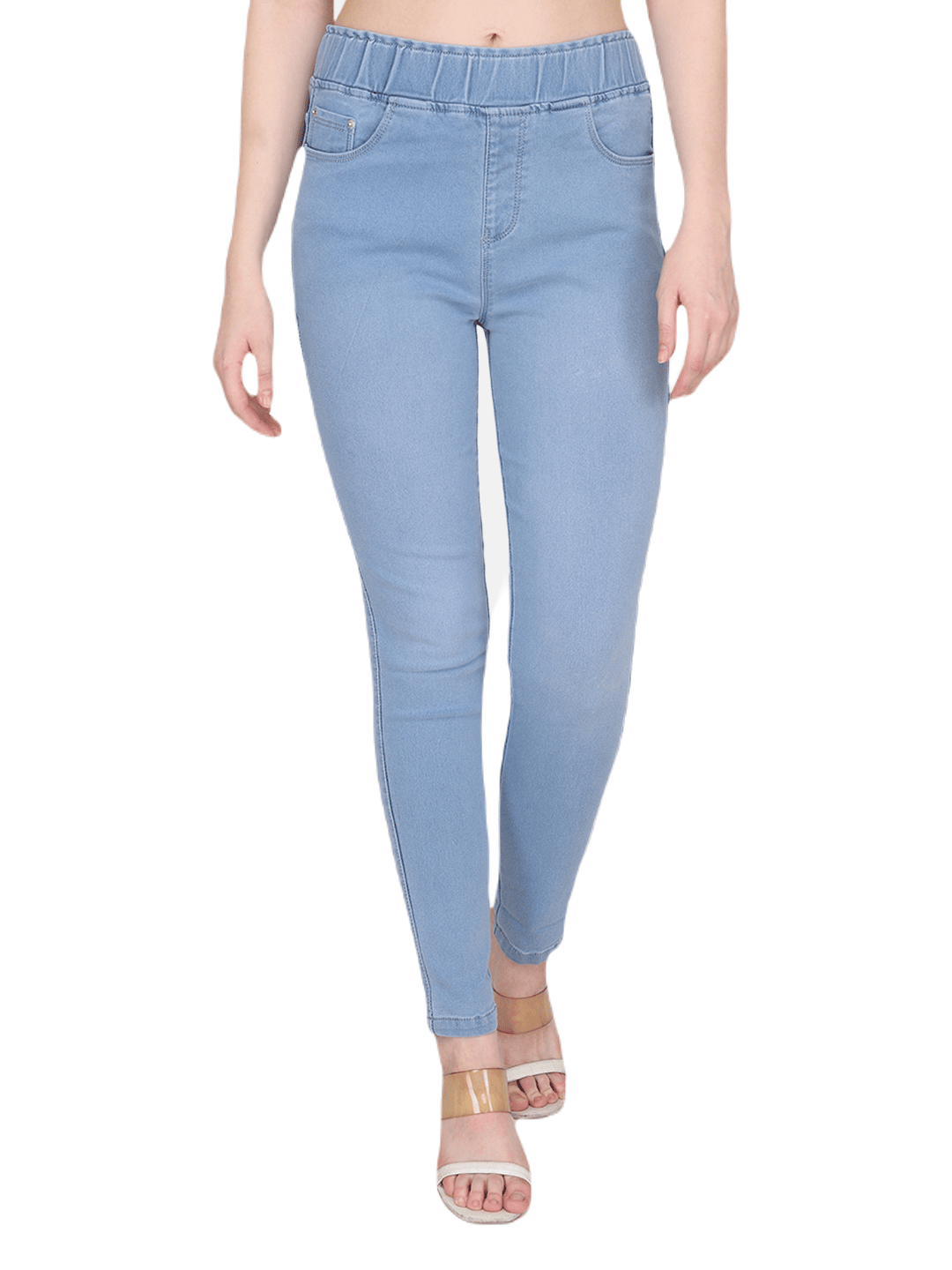 Albion By CnM Women Stretchable Light Blue Denim Jegging